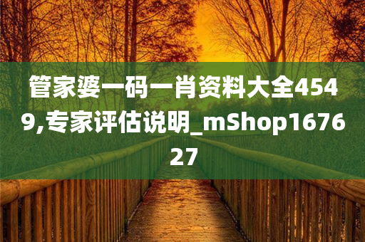 管家婆一码一肖资料大全4549,专家评估说明_mShop167627