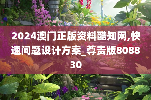 2024澳门正版资料酷知网,快速问题设计方案_尊贵版808830